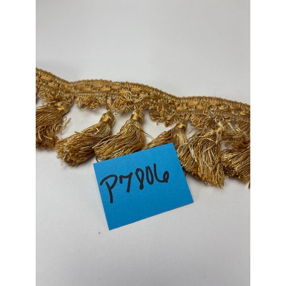 Golden Fringe Trim Tassel Border Fabric 2 yards 20" Sewing Home Décor Craft Vtg - Picture 11 of 13